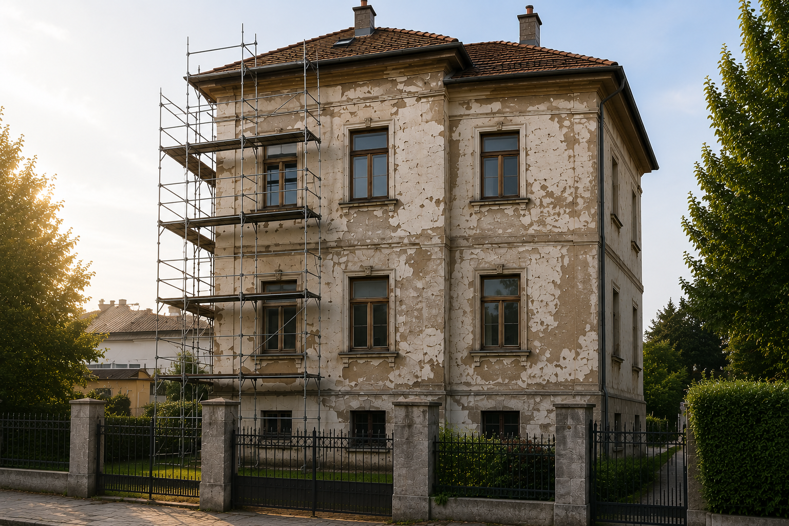 Moderne sanierte Fassade